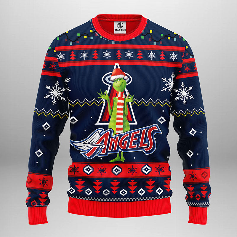 Los Angeles Angels Funny Grinch Ugly Christmas Sweater, Grinch Xmas Sweater Moonbestprint