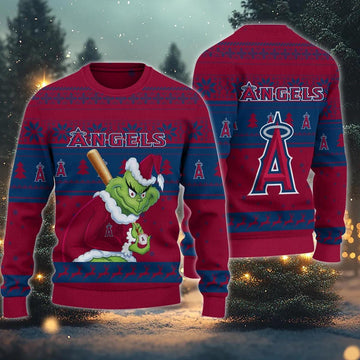 Los Angeles Angels Grinch Stolen Ugly Christmas Sweater, MLB Christmas Sweater Moonbestprint