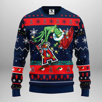 Los Angeles Angels Grinch Ugly Christmas Sweater, Grinch Xmas Sweater Moonbestprint