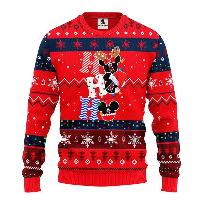 Los Angeles Angels Hohoho Ugly Christmas Sweater, MLB Christmas Sweater Moonbestprint