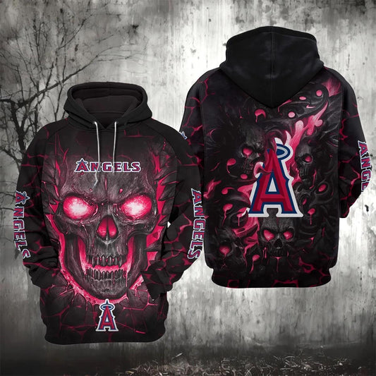 Los Angeles Angels Lava Skull 3D Hoodie, MLB Hoodie Moonbestprint
