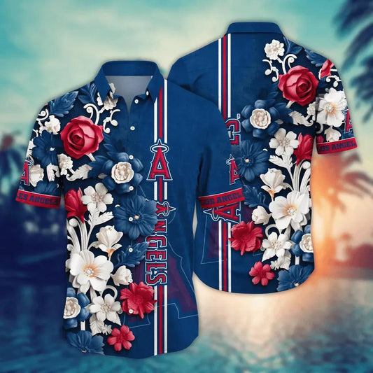 Los Angeles Angels MLB Flower Aloha Hawaiian Shirt 16, MLB Hawaiian Shirt Moonbestprint