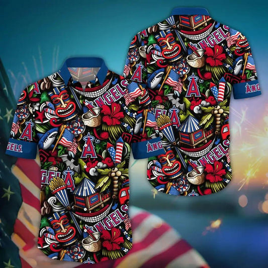 Los Angeles Angels MLB Flower Aloha Hawaiian Shirt 19, MLB Hawaiian Shirt Moonbestprint