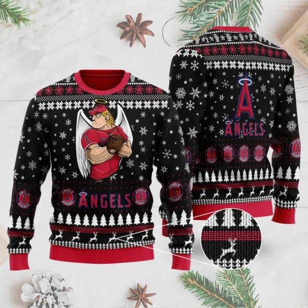 Los Angeles Angels Mascot Ugly Christmas Sweater, MLB Christmas Sweater Moonbestprint