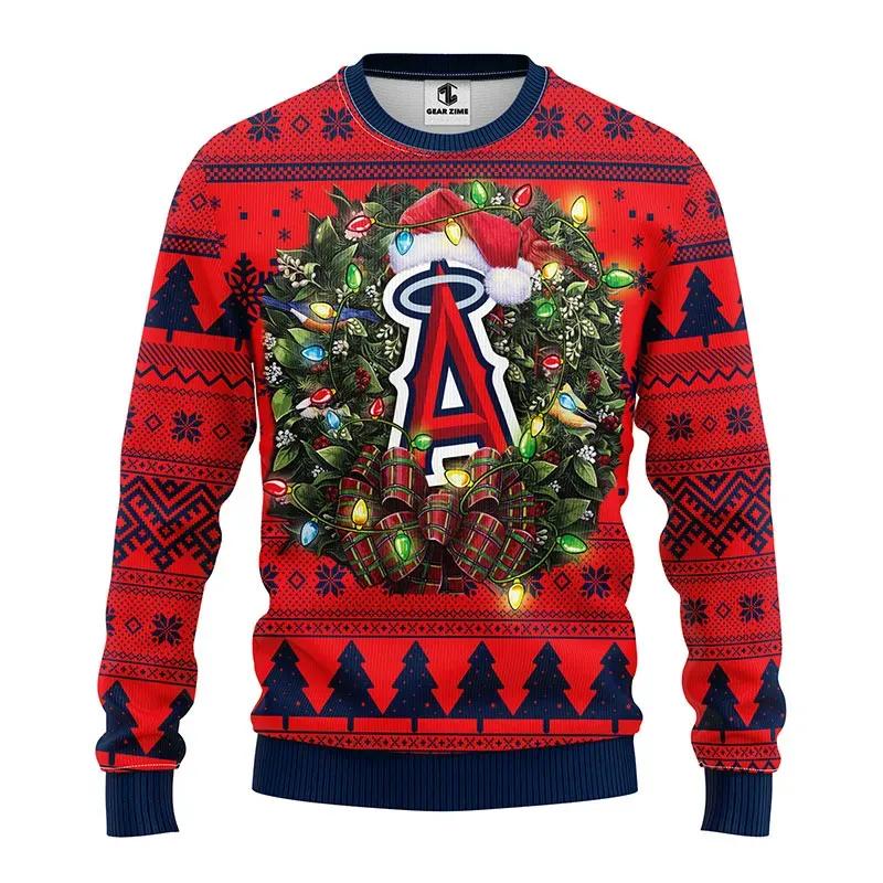 Los Angeles Angels Santa Hat Ugly Christmas Sweater, MLB Christmas Sweater Moonbestprint