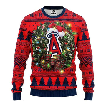 Los Angeles Angels Santa Hat Ugly Christmas Sweater, MLB Christmas Sweater Moonbestprint