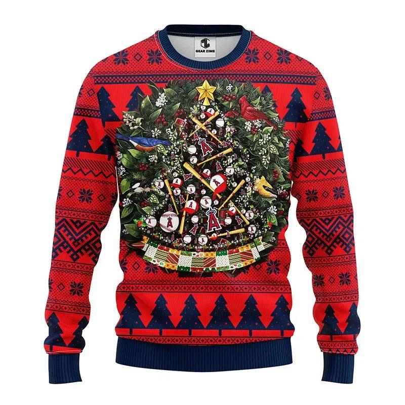 Los Angeles Angels Tree Ball Ugly Christmas Sweater, MLB Christmas Sweater Moonbestprint