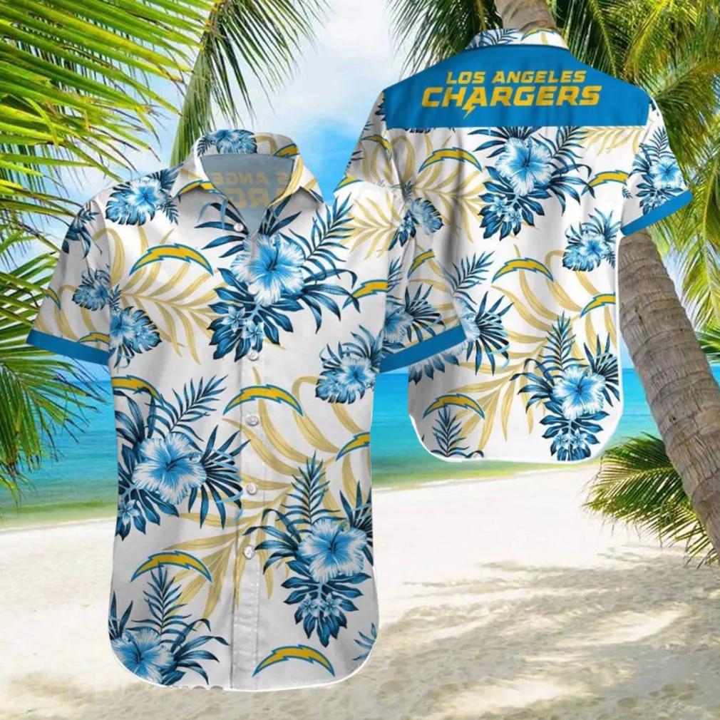 Los Angeles Chargers Beach For Fans Hawaiian Shirt, NFL Hawaiian Shirt Moonbestprint