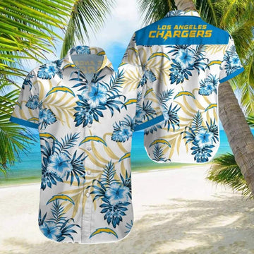 Los Angeles Chargers Beach For Fans Hawaiian Shirt, NFL Hawaiian Shirt Moonbestprint