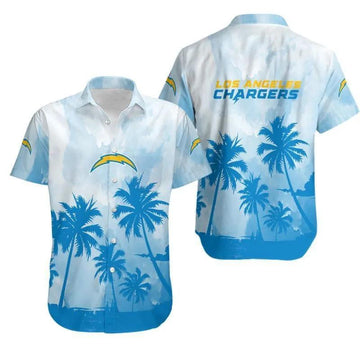 Los Angeles Chargers Coconut Trees NFL Hawaiian Shirt, NFL Hawaiian Shirt Moonbestprint