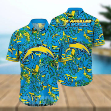 Los Angeles Chargers Flower Classic Hawaiian Shirt, NFL Hawaiian Shirt Moonbestprint