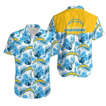Los Angeles Chargers Hibiscus Flowers Hawaiian Shirt 2, NFL Hawaiian Shirt Moonbestprint