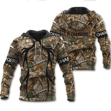 Los Angeles Chargers Hunting Camo 3D Hoodie, NFL Hoodie Moonbestprint