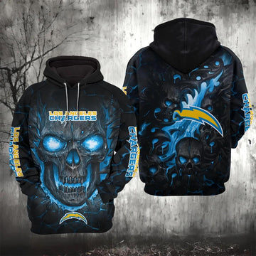 Los Angeles Chargers Lava Skull 3D Hoodie, NFL Hoodie Moonbestprint