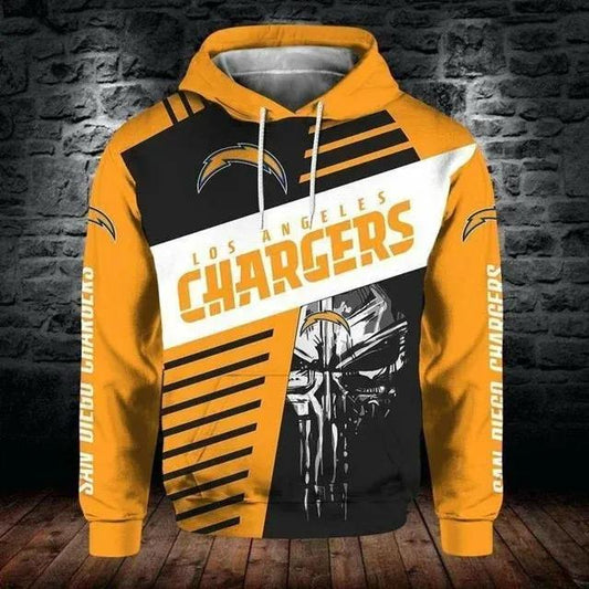 Los Angeles Chargers Sukll Football 3D Hoodie, NFL Hoodie Moonbestprint