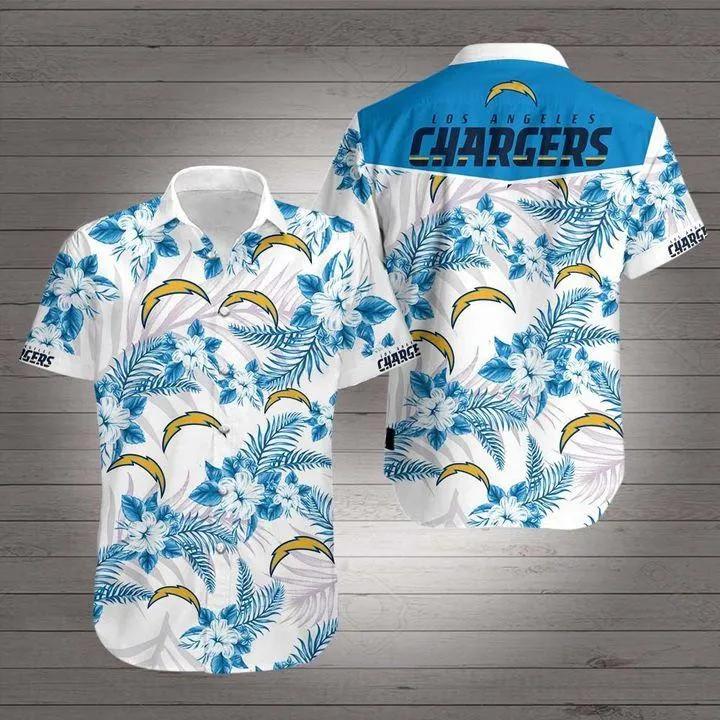 Los Angeles Chargers Summer Aloha Hawaiian Shirt, NFL Hawaiian Shirt Moonbestprint