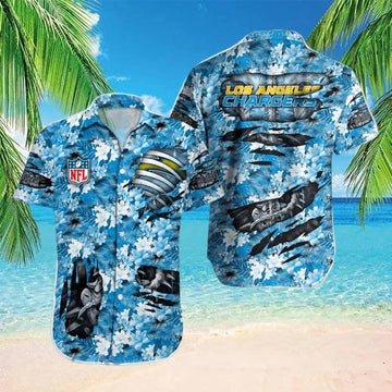 Los Angeles Chargers Summer Art Hawaiian Shirt, NFL Hawaiian Shirt Moonbestprint