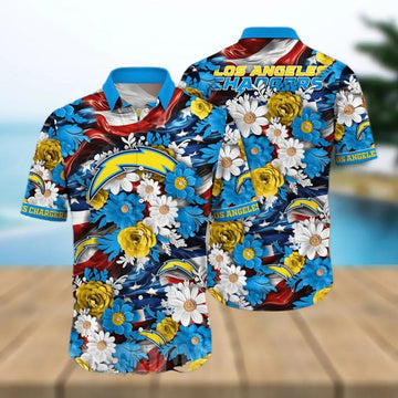 Los Angeles Chargers Summer Independence Day Hawaiian Shirt, NFL Hawaiian Shirt Moonbestprint