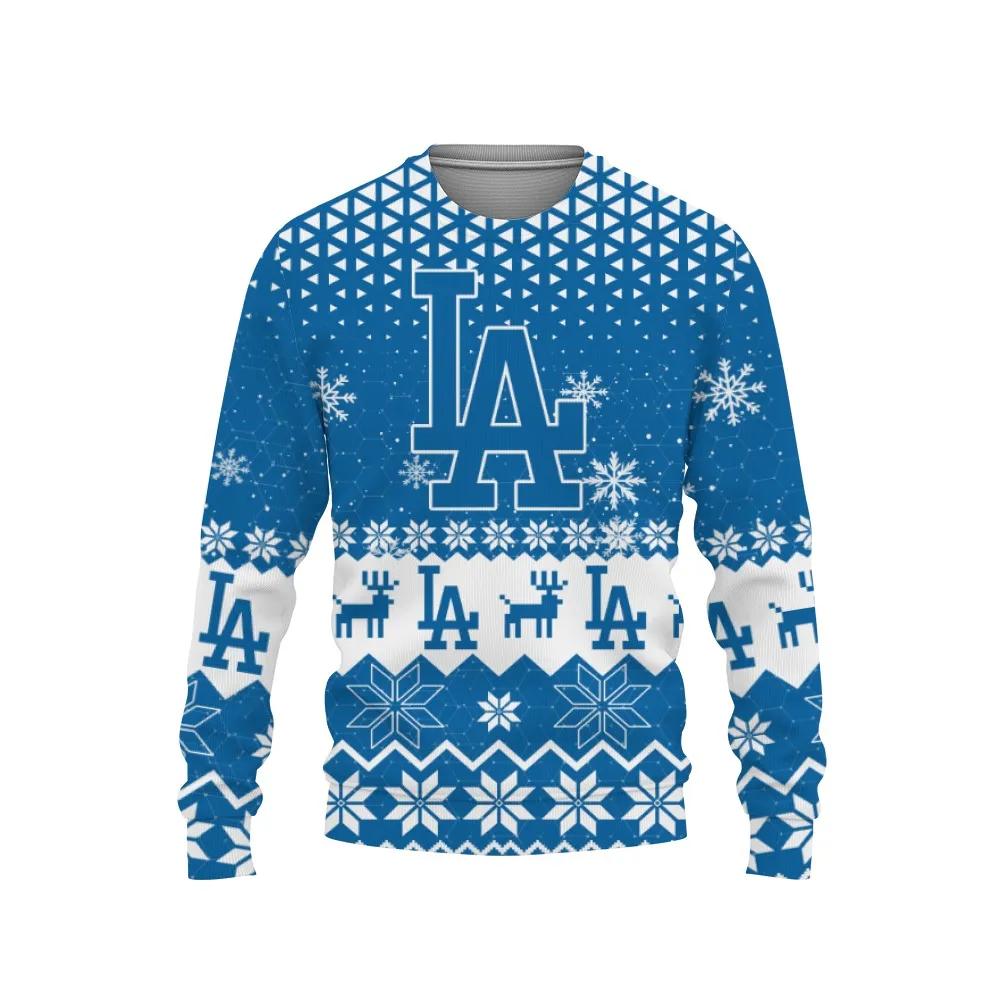 Los Angeles Dodgers Baseball Ugly Christmas Sweater, MLB Christmas Sweater Moonbestprint