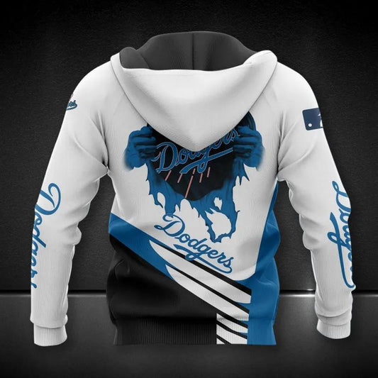 Los Angeles Dodgers Big Logo All Over Print Hoodie 1, MLB Hoodie Moonbestprint