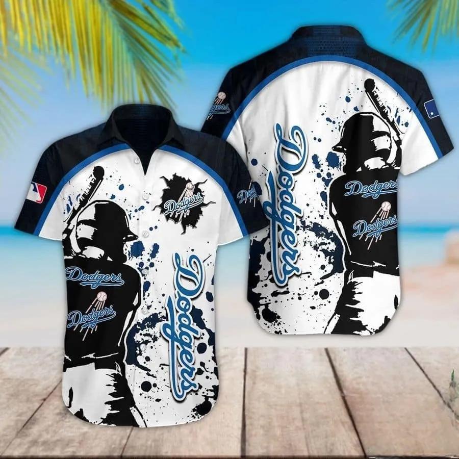 Los Angeles Dodgers Dark Blue And White Hawaiian Shirt, MLB Hawaiian Shirt Moonbestprint