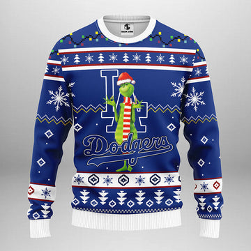Los Angeles Dodgers Funny Grinch Ugly Christmas Sweater, Grinch Xmas Sweater Moonbestprint