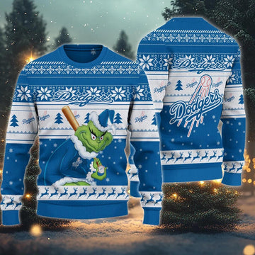 Los Angeles Dodgers Grinch Stolen Ugly Christmas Sweater, MLB Christmas Sweater Moonbestprint