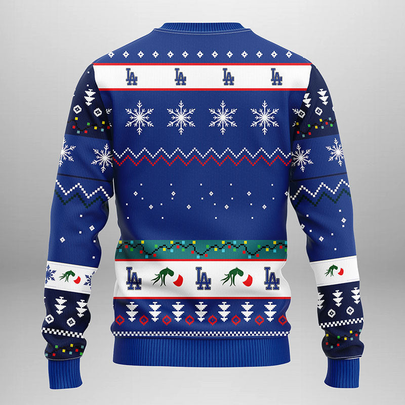 Los Angeles Dodgers Grinch Ugly Christmas Sweater, Grinch Xmas Sweater Moonbestprint