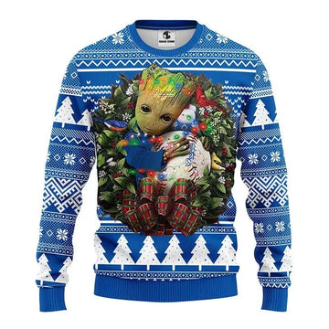 Los Angeles Dodgers Groot Hug Ugly Christmas Sweater, MLB Christmas Sweater Moonbestprint
