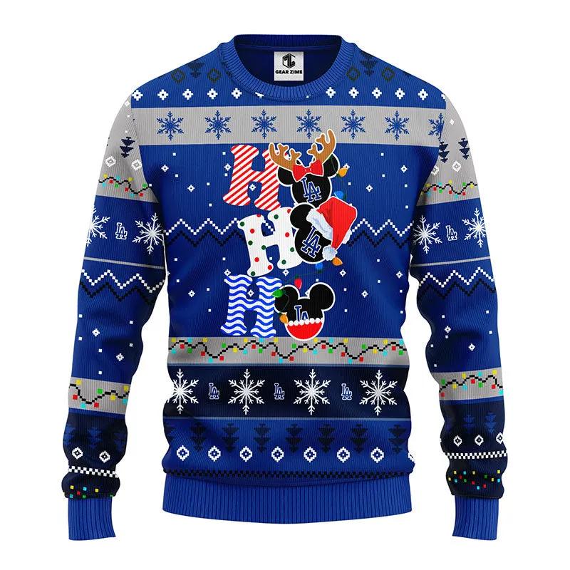 Los Angeles Dodgers Hohoho Ugly Christmas Sweater, MLB Christmas Sweater Moonbestprint