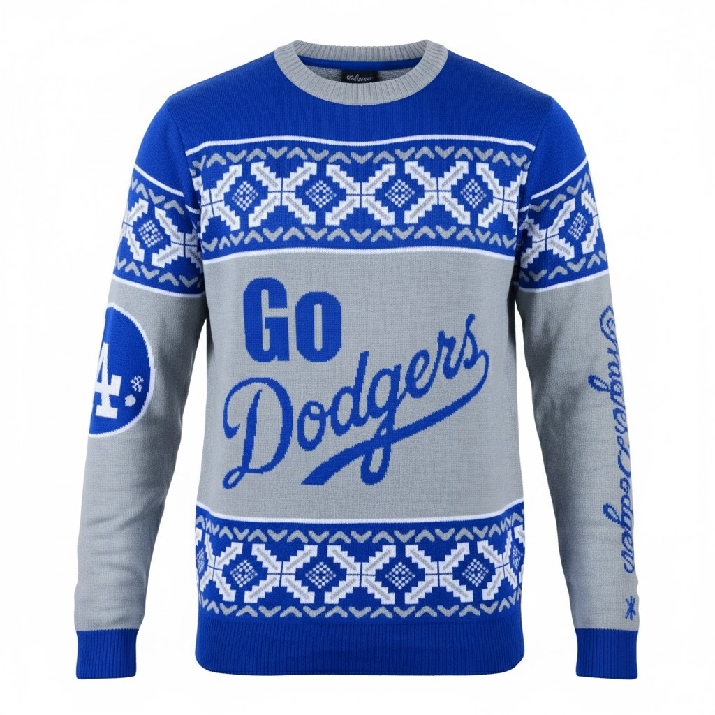 Los Angeles Dodgers Klew Gray Exclusive Slogan Ugly Christmas Sweater – Moonbestprint