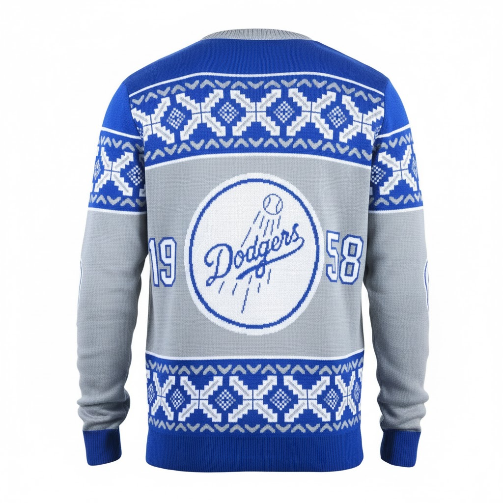 Los Angeles Dodgers Klew Gray Exclusive Slogan Ugly Christmas Sweater – Moonbestprint