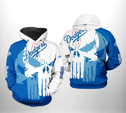 Los Angeles Dodgers MLB Team Skull 3D Hoodie, MLB Hoodie Moonbestprint