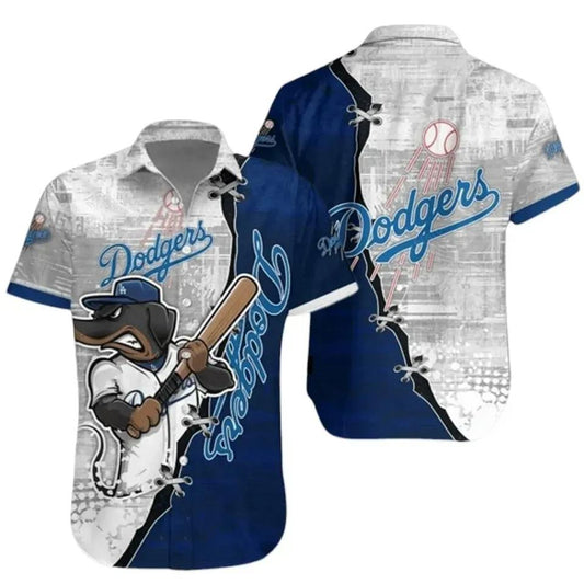 Los Angeles Dodgers Mascot Hawaiian Shirt, MLB Hawaiian Shirt Moonbestprint