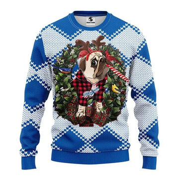 Los Angeles Dodgers Pub Dog Ugly Christmas Sweater, MLB Christmas Sweater Moonbestprint