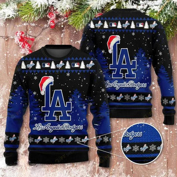 Los Angeles Dodgers Santa Hat Ugly Sweater, MLB Chritsmas Sweater Moonbestprint