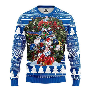 Los Angeles Dodgers Tree Christmas Ugly Sweater, MLB Christmas Sweater Moonbestprint