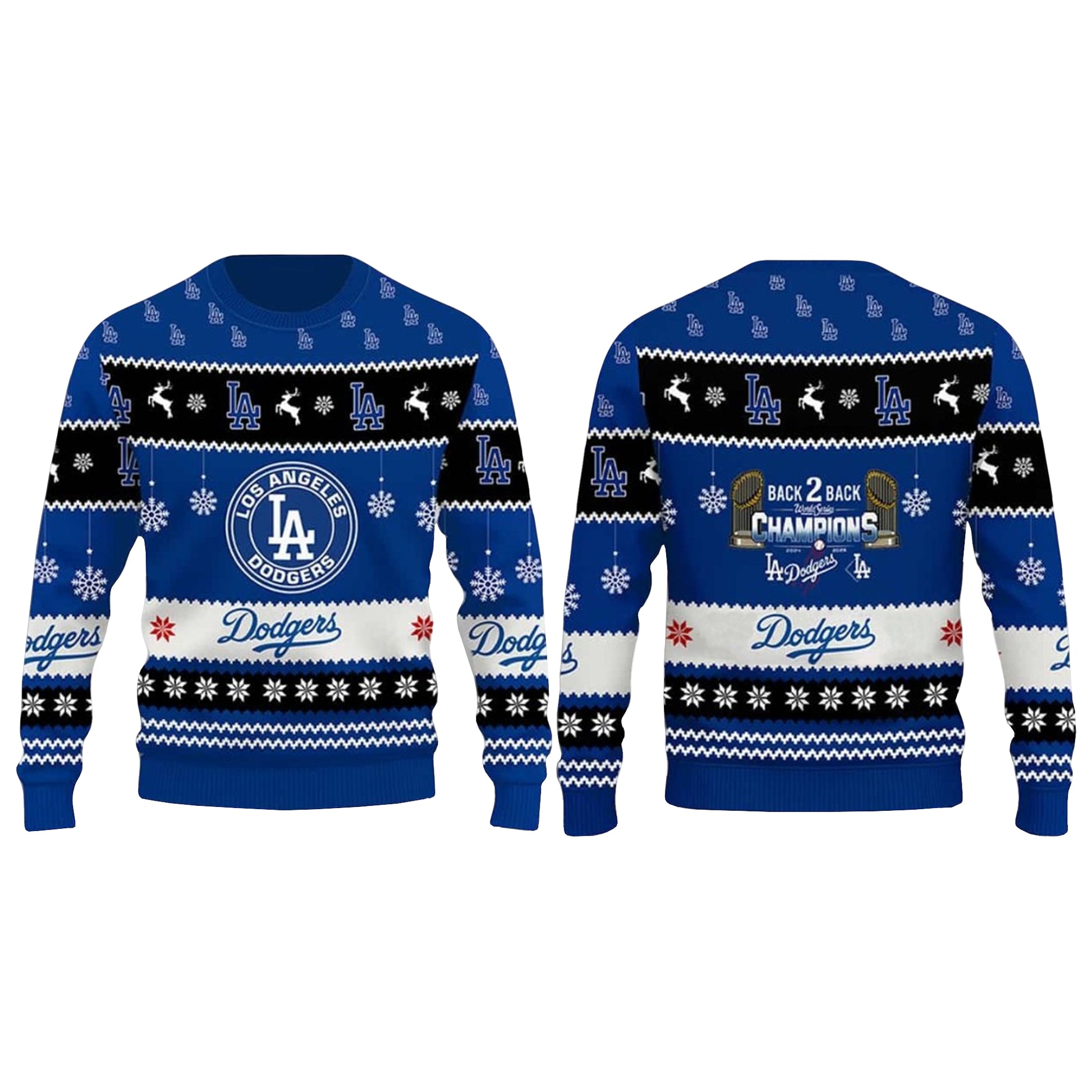 Los Angeles Dodgers World Series 2025 Back To Back Ugly Sweater – Moonbestprint