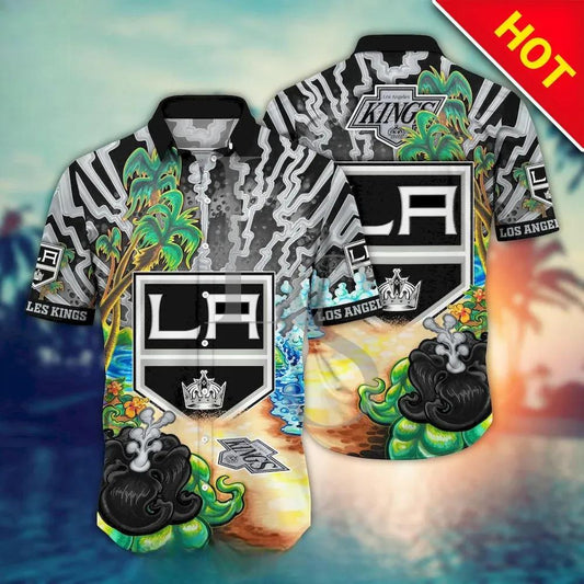 Los Angeles Kings Aloha Island Hawaii Shirt, NHL Hawaiian Shirt Moonbestprint