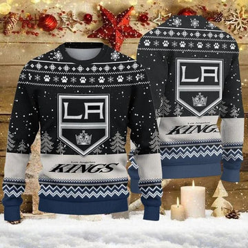 Los Angeles Kings Big Logo Ugly Christmas Sweater, NHL Christmas Sweater Moonbestprint