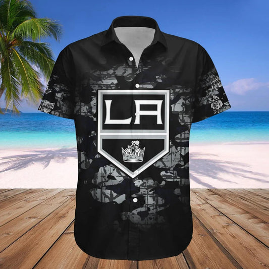Los Angeles Kings Hawaiian Shirt Camouflage Vintage - NHL, NHL Hawaiian Shirt Moonbestprint