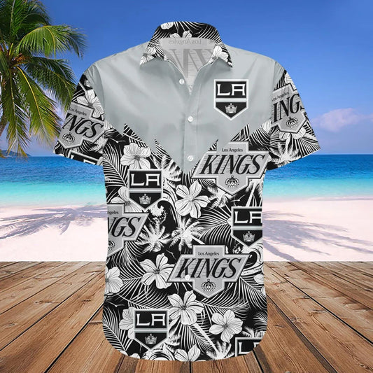 Los Angeles Kings Hawaiian Shirt Tropical Seamless- NHL, NHL Hawaiian Shirt Moonbestprint