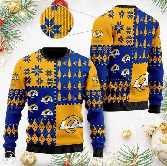Los Angeles Rams Best Christmas Gift For Rams Fans Christmas Ugly Sweater, NFL Christmas Sweater Moonbestprint