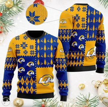 Los Angeles Rams Best Christmas Gift For Rams Fans Christmas Ugly Sweater, NFL Christmas Sweater Moonbestprint