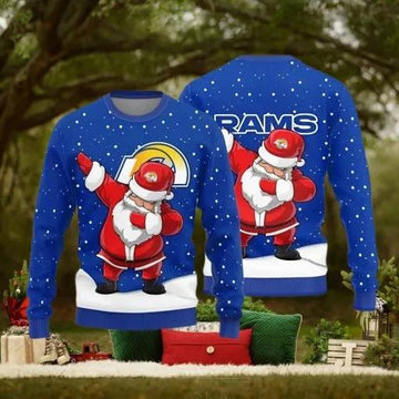 Los Angeles Rams Dab Santa Ugly Christmas Sweater, NFL Chritsmas Sweater Moonbestprint