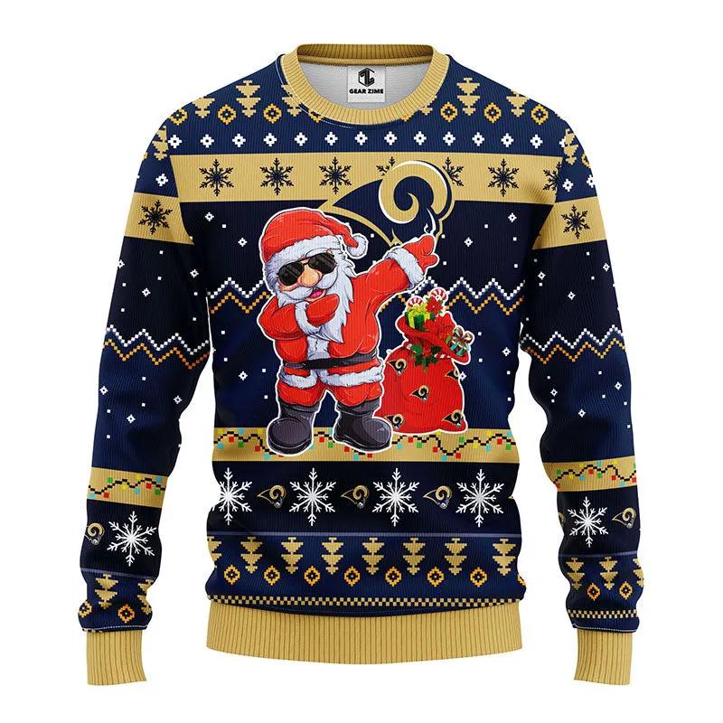 Los Angeles Rams Dabbing Santa Claus Ugly Sweater Christmas, NFL Christmas Sweater Moonbestprint