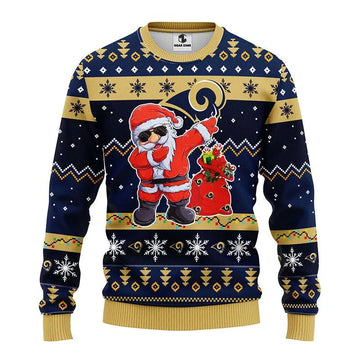 Los Angeles Rams Dabbing Santa Claus Ugly Sweater Christmas, NFL Christmas Sweater Moonbestprint