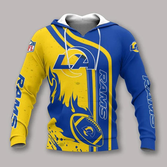 Los Angeles Rams Fire Ball All Over Print Hoodie, NFL Hoodie Moonbestprint
