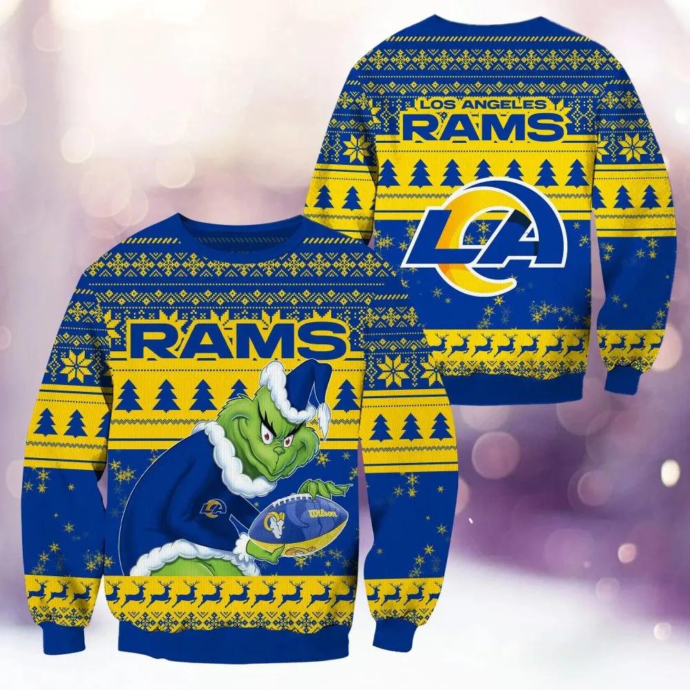 Los Angeles Rams Grinch Stolen Ugly Christmas Sweater, NFL Christmas Sweater Moonbestprint