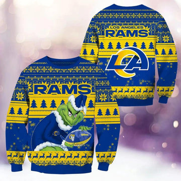 Los Angeles Rams Grinch Stolen Ugly Christmas Sweater, NFL Christmas Sweater Moonbestprint